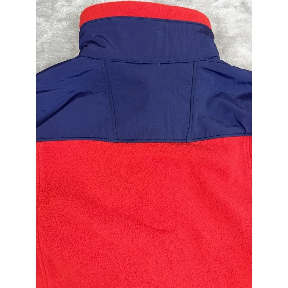 Polo Ralph Lauren Fleece Jacket Mens Small Red Blue Full Zip Colorblock Coat